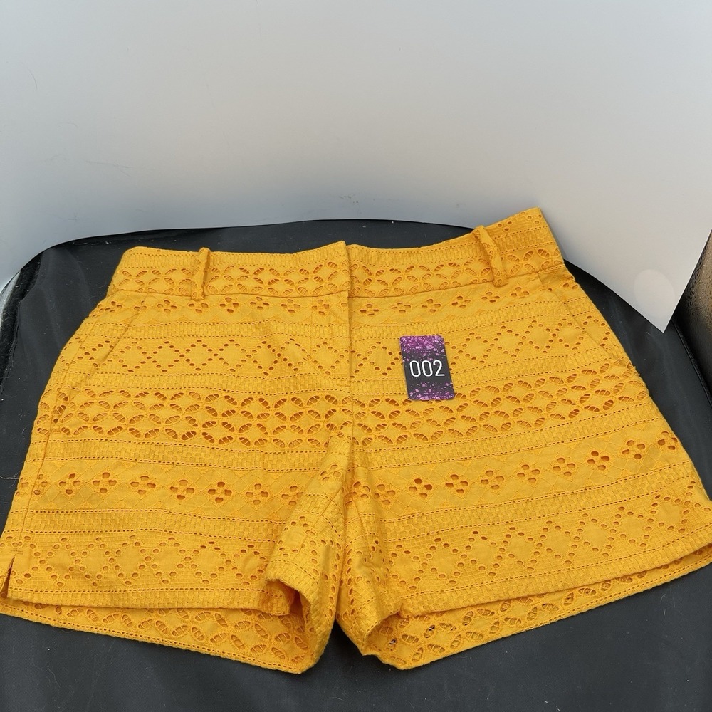 Riviera Mustard Yellow Eyelet Crochet Shorts